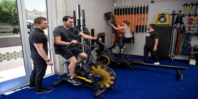 man developing cardiovascular endurance on a bike